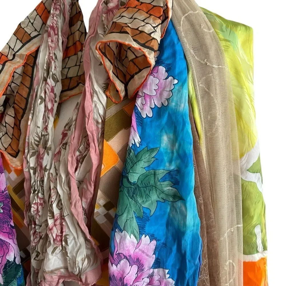 Seven 7 Vintage Scarves Scarf Silk, Mesh Cotton Mix